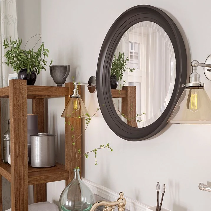 Interior with round MDF mirror frame RM-040