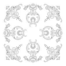 Assembly diagram of ceiling rosette RPU.VRS-001 from four NPU-507 and four NPU-508