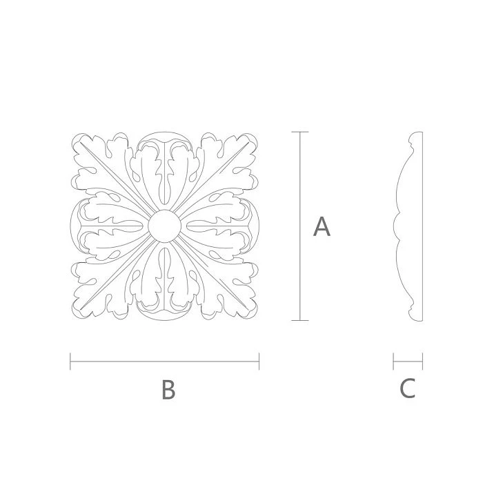 Wall decorative rosette made of polyurethane for interior decoration and creating moldings on walls PU-032 for decorating furniture