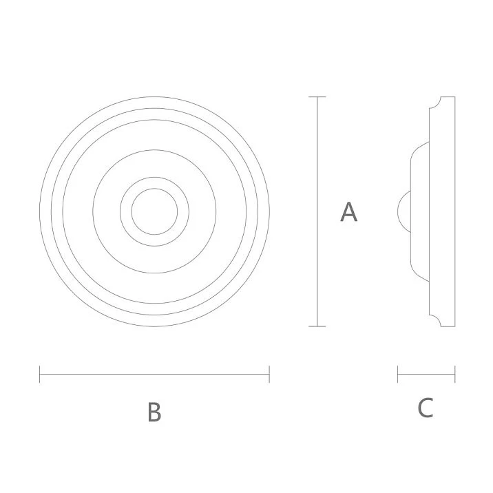 Round decorative ceiling rose made of polyurethane for ceiling and wall molding RPU-057 diagram