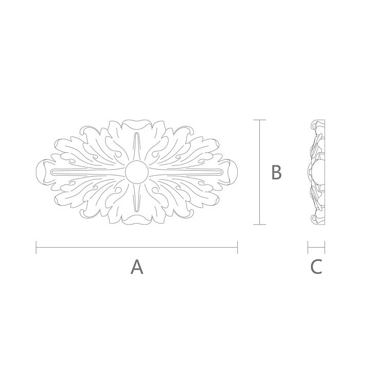 Carved Polyurethane Rosette RPU-068 for Wall and Ceiling Moldings in Classic Style