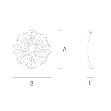Rose R-005 as an interior decoration element drawing