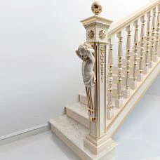 Carved rose R-005 staircase with decoration
