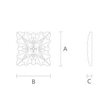 Ceiling Decoration Element Carved Rosette R-021 Drawing