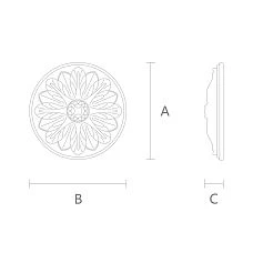 Elegant Carved Rosette R-041 for Home Decor Drawing