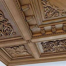 Carved Rosette R-051 on Ceiling Application Photo