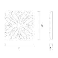 Carved Rosette from Oak R-062 drawing