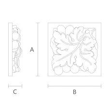 Carved Rosette from Beech R-067R drawing