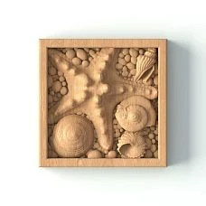 Carved Rosette R-082 with Nautical Pattern