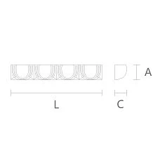 Polyurethane decorative molding KPU-011 for stylish rooms &mdash; drawing