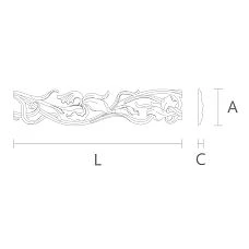 Carved Polyurethane Molding KPU-060 for classic finishing &ndash; drawing schematic