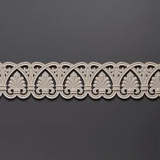 Relief cornice made of polyurethane with plant ornament. Moisture-resistant molding for bathroom and kitchen decoration