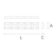 Carved polyurethane molding KPU-121, size diagram
