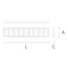 Decorative polyurethane molding KPU-122, for walls and ceiling, drawing