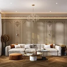 Stucco decor KPU‑130 with an elegant ornament for interior design, doors, and furniture.