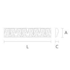 Carved Molding K-001 from Beech and Oak for Decorating Interiors &mdash; Drawing