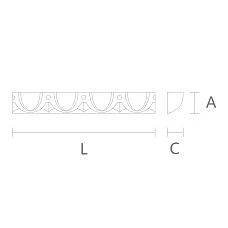 Carved Molding K-016 &mdash; drawing scheme for dimensions