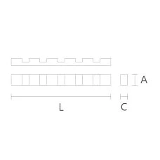 Decorative molding K-017 made of oak or beech with carved ornament drawing