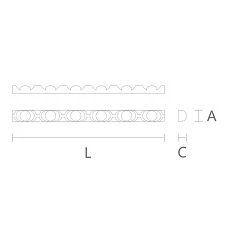 Decorative Molding from Oak or Beech with Carving Drawing