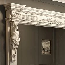 Wooden molding K-030.01 in a classic interior, decorative treatment of the opening, buy carved molding from solid wood
