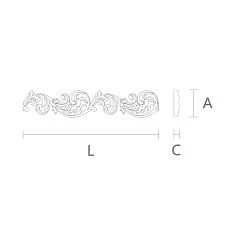 Wooden molding K-043 with luxurious carving