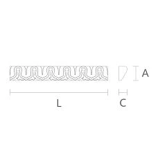 Decorative Molding from Oak with Carved Swamp Leaf Pattern Drawing