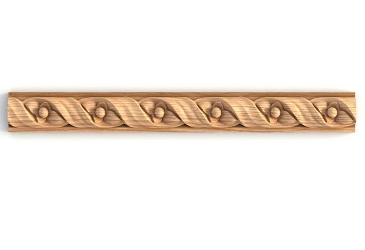 Carved molding K-077 made of natural oak for an elegant interior