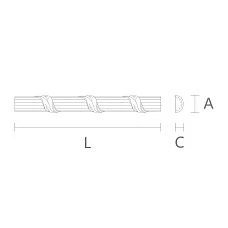Carved molding from oak K-094R &mdash; natural style Stavros drawing