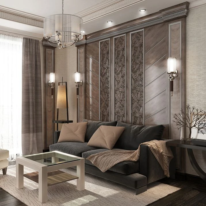 Carved trim K-103 from wood for ceiling, interior decor