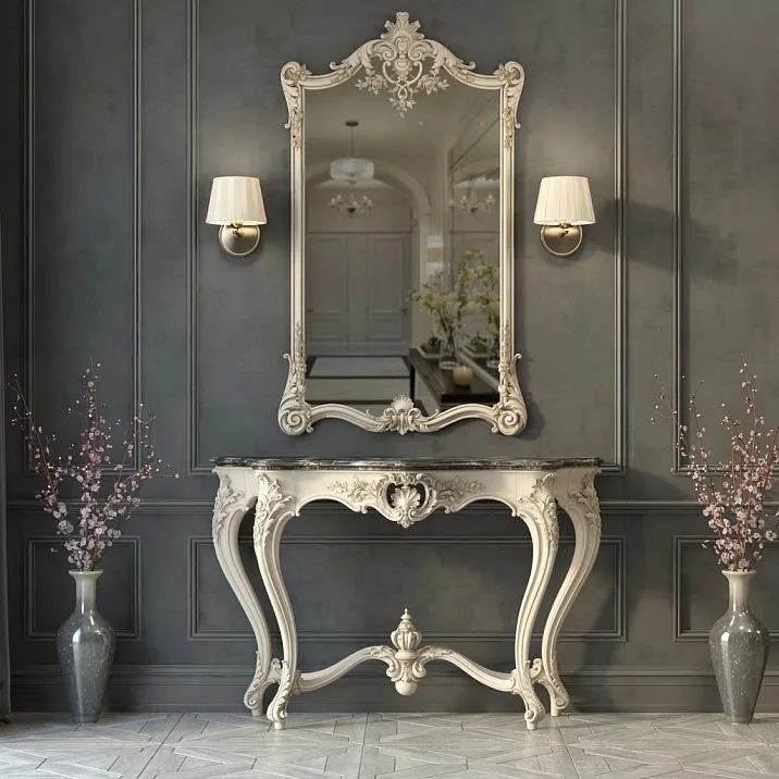 STL-015 console pedestal made of solid wood in interior