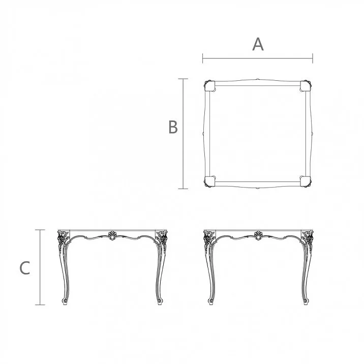 Wooden base STL-020 with carving &mdash; drawing