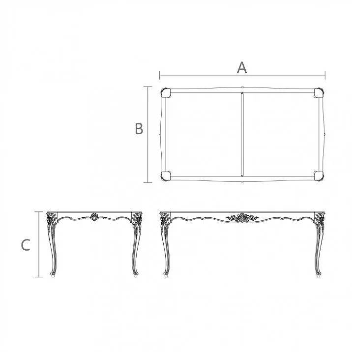 Wooden pedestal STL-021 with carving, drawing of the item