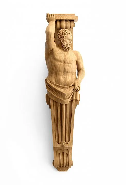 Carved Bracket KR-068L on Beech Base