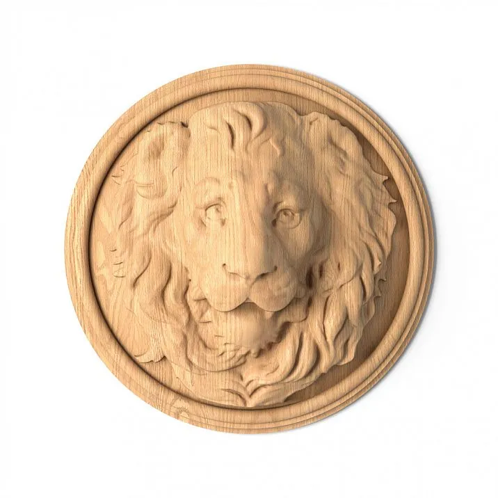 Carved lion mascaron - symbol of protection and prosperity M-002