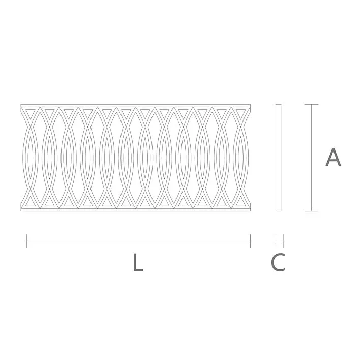 Facade polyurethane grille, mesh for architectural decoration KPU-114 drawing
