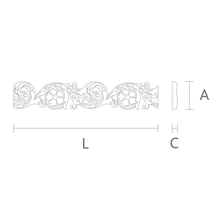Drawing of carved molding K-029