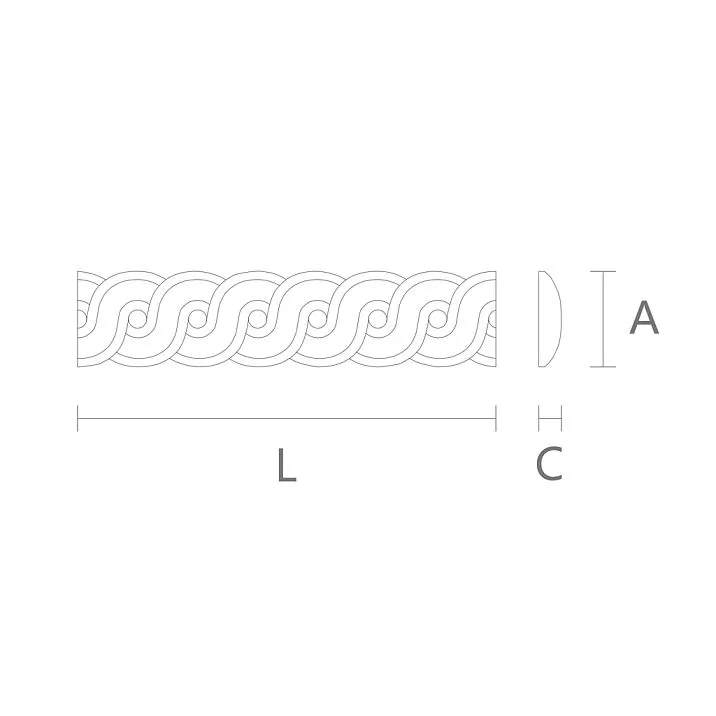 Beech wood carved molding for furniture design drawing