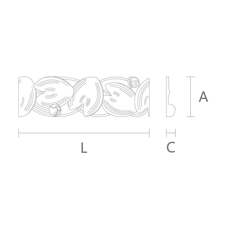 Elegant carved oak molding K-059 drawing