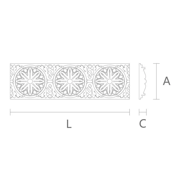 Decorative molding K-067 made of natural wood