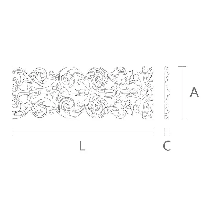 Beech Carved Molding K-069 for Elite Projects &mdash; Drawing