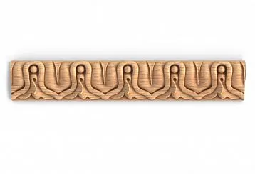 Carved Molding K-070 from Oak with Swamp Leaf Pattern