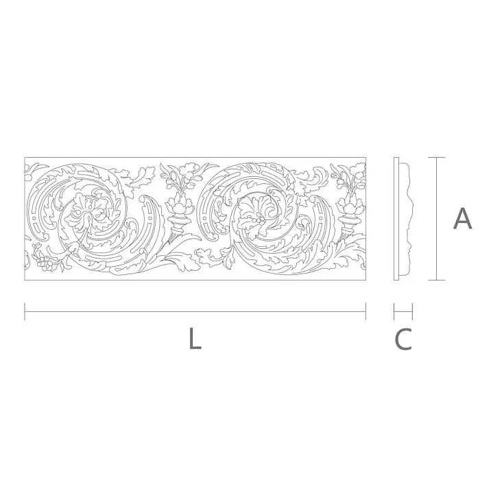Carved oak moldings K-104 for elegant design drawings
