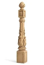 Staircase posts from wood photo
