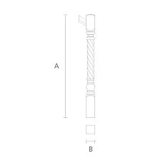 Drawing of a Spiral Wooden Stair Post