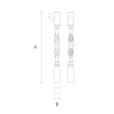 Drawing of Carved Stair Post from Oak