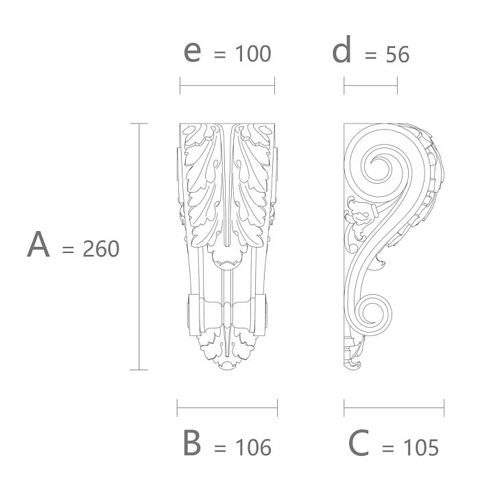 Polyurethane bracket KRPU-005 drawing