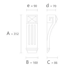 Polyurethane carved bracket KRPU-026, side view for column, order and buy wholesale