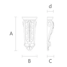Polyurethane carved bracket KRPU-033 large photo, wall mount for interior, molding for walls