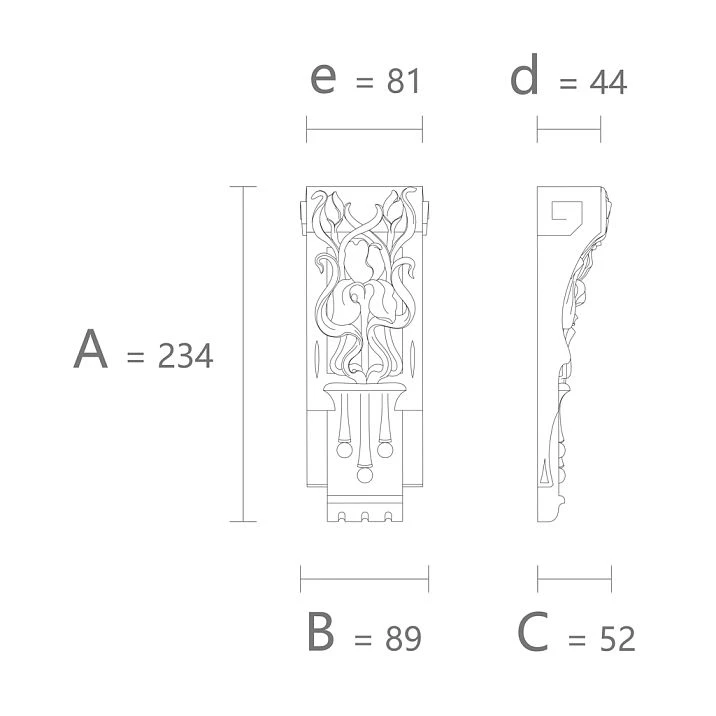 Carved polyurethane bracket KRPU-053 for decorating church and temple walls, buy in Moscow