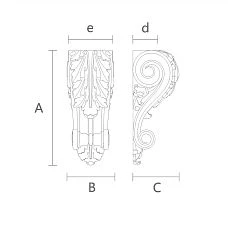 Architectural bracket KR-005 for shelves, furniture, interior